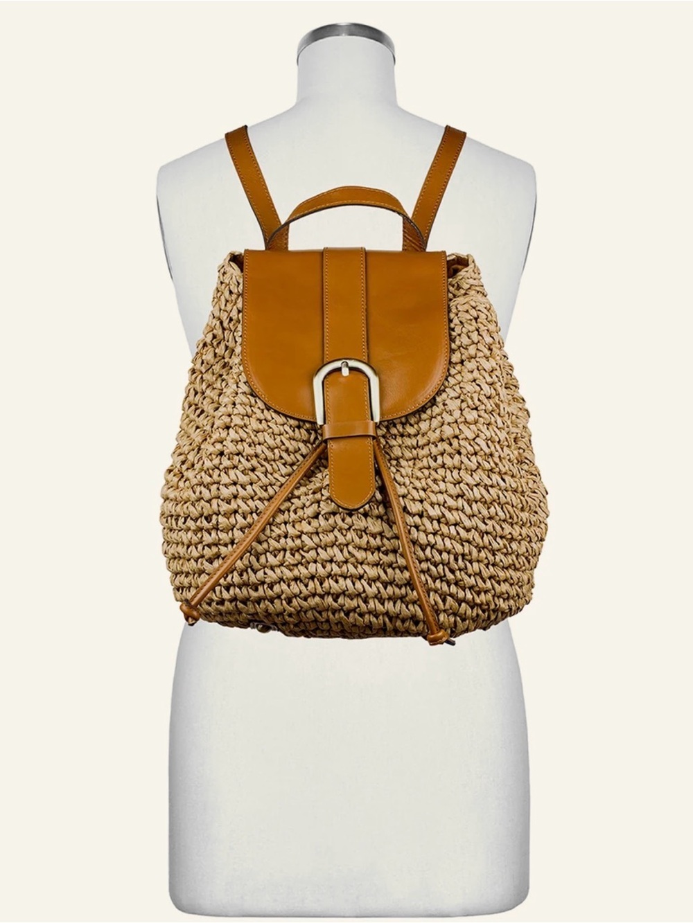 Patricia Nash Berenice Straw Backpack
Color: Natural Light Tan